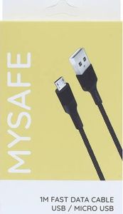 Kabel USB Mysafe USB-A - microUSB 1 m Czarny (5904208500773) 1