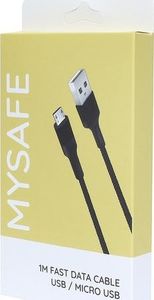 Kabel USB Mysafe USB-A - microUSB 1 m Czarny (5904208500773) 2