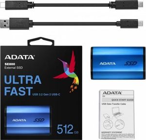 ADATA Adata Dysk SSD External SE800 512GB USB-C 3.2 niebieski 1