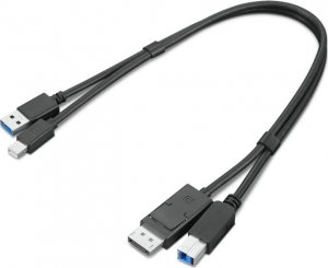 Adapter USB Lenovo Lenovo ThinkStation mDP + USB-A 3.0 to DP + USB-B 3.0 Dual Head Cable 0.43 m 1