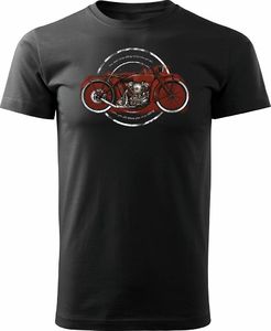 Topslang Koszulka prezent dla motocyklisty oldtimer cafe racer męska granatowa REGULAR M 1