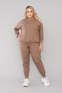 Italian fashion Italian Fashion Komplet damski dres ALTA rękaw 3/4 długie spodnie camelowy XXL 1
