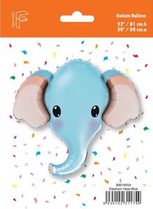 Flexmetal Balon foliowy 24 cale FX - Słonik (niebieski), zapakowany 2