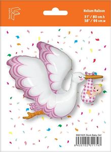 Flexmetal Balon foliowy 24 cale FX - Bocian Baby Girl, pakowany 2