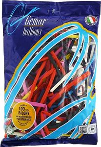 Gemar Balony do modelowania Różnokolorowe Twister Mix, D4, Dł. 140 cm, Śr. 5 cm, 100 szt. 2