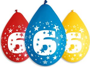 Gemar Balony Cyfra 6 URODZINY, 5 szt., 12cali, wiszące 1