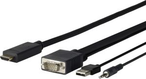 Kabel VivoLink HDMI - D-Sub (VGA) + USB-A 1m czarny (PROVGAHDMI1) 1