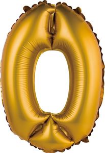 GoDan Balon foliowy Cyfra 0, złota, matowa, 35 cm 1