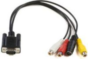 Kabel MicroConnect D-Sub (VGA) - RCA (Cinch) x3 - S-Video 0.3m czarny (MONGGSV) 1