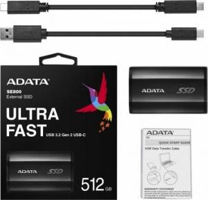 ADATA Adata Dysk zewnętrzny SSD SE800 512GB USB-C 3.2 czarny 1