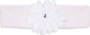 Yoclub Opaska dziewczęca bawełniana szeroka ecru z kwiatkiem 48-50 1
