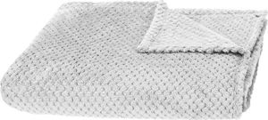 Springos Narzuta na łóżko, pled 200x220 cm tłoczony, dwustronny koc na kanapę jasny popiel UNIWERSALNY 12