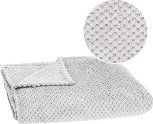 Springos Narzuta na łóżko, pled 200x220 cm tłoczony, dwustronny koc na kanapę jasny popiel UNIWERSALNY 3