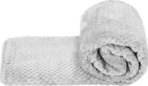 Springos Narzuta na łóżko, pled 200x220 cm tłoczony, dwustronny koc na kanapę jasny popiel UNIWERSALNY 6