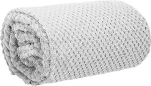 Springos Narzuta na łóżko, pled 200x220 cm tłoczony, dwustronny koc na kanapę jasny popiel UNIWERSALNY 10