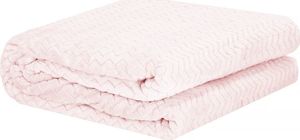 Springos Narzuta na łóżko, pled 200x220 cm tłoczony, dwustronny koc na kanapę pudrowy róż UNIWERSALNY 11