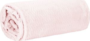 Springos Narzuta na łóżko, pled 200x220 cm tłoczony, dwustronny koc na kanapę pudrowy róż UNIWERSALNY 4