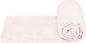 Springos Narzuta na łóżko, pled 200x220 cm tłoczony, dwustronny koc na kanapę pudrowy róż UNIWERSALNY 9