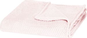 Springos Narzuta na łóżko, pled 200x220 cm tłoczony, dwustronny koc na kanapę pudrowy róż UNIWERSALNY 10