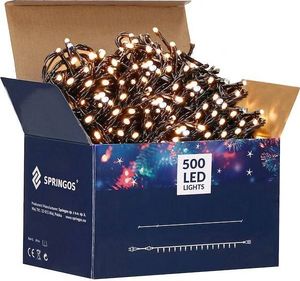 Lampki choinkowe Springos 500 LED białe ciepło-zimne 12