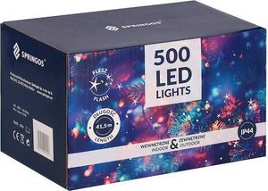 Lampki choinkowe Springos 500 LED biało-niebieskie 12