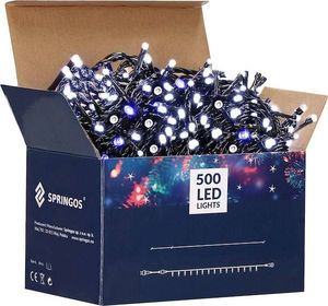 Lampki choinkowe Springos 500 LED biało-niebieskie 13