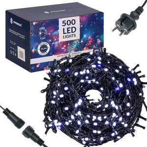Lampki choinkowe Springos 500 LED biało-niebieskie 2