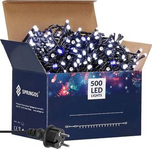 Lampki choinkowe Springos 500 LED biało-niebieskie 9
