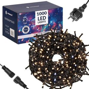 Lampki choinkowe Springos 1000 LED białe ciepło-zimne 2