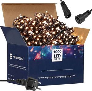 Lampki choinkowe Springos 1000 LED białe ciepło-zimne 8