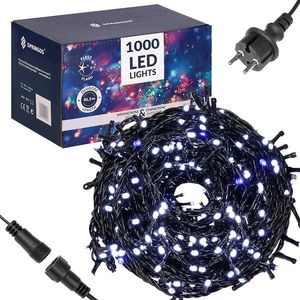 Lampki choinkowe Springos 1000 LED biało-niebieskie 2