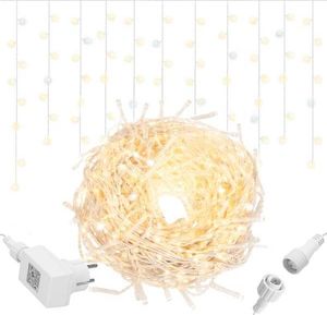 Springos Kurtyna świetlna 500 led girlanda, lampki wewnętrzno-zewnętrzne sople ciepły biały z zimnym białym flash UNIWERSALNY 2