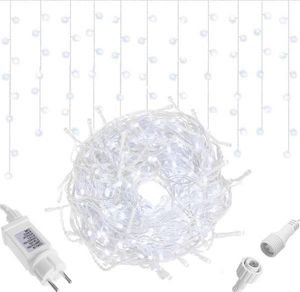 Springos Kurtyna świetlna 300 led girlanda, lampki wewnętrzno-zewnętrzne sople zimny biały z flash UNIWERSALNY 11
