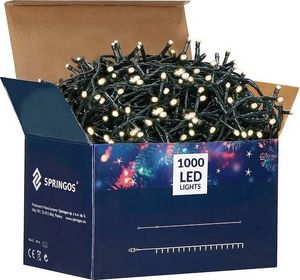 Lampki choinkowe Springos 1000 LED białe ciepłe 13