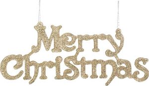 Springos Zawieszka na choinkę napis Merry Christmas 2 szt. ozdoba świąteczna 24 cm złoty brokat UNIWERSALNY 3