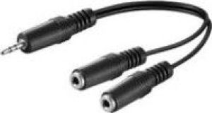 Kabel MicroConnect Jack 3.5mm - Jack 3.5mm x2 0.2m czarny (AUDLL02) 1