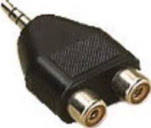 Adapter AV MicroConnect Jack 3.5mm - RCA (Cinch) x2 czarny (AUDALH) 1