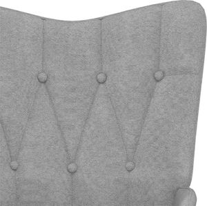 vidaXL Fotel bujany, jasnoszary, tapicerowany tkaniną 5