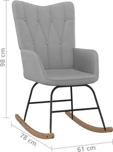 vidaXL Fotel bujany, jasnoszary, tapicerowany tkaniną 6