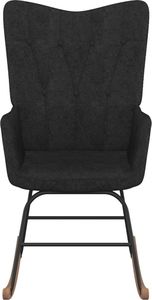 vidaXL Fotel bujany, czarny, tapicerowany tkaniną 2