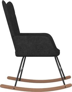 vidaXL Fotel bujany, czarny, tapicerowany tkaniną 3