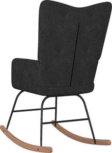 vidaXL Fotel bujany, czarny, tapicerowany tkaniną 4