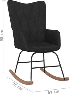 vidaXL Fotel bujany, czarny, tapicerowany tkaniną 6