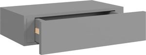vidaXL Półki ścienne z szufladą, 2 szt., szare, 40 x 23,5 x 10 cm, MDF 7