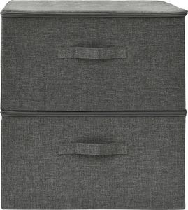 vidaXL Pojemniki, 2 szt., tkanina, 43x34x23 cm, antracytowe 6
