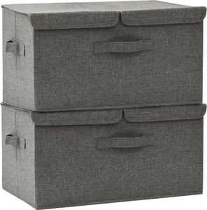 vidaXL Pojemniki, 2 szt., tkanina, 50x30x25 cm, antracytowe 2