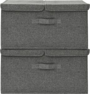vidaXL Pojemniki, 2 szt., tkanina, 50x30x25 cm, antracytowe 4