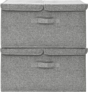 vidaXL Pojemniki, 2 szt., tkanina, 50x30x25 cm, szare 4