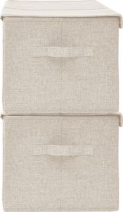 vidaXL Pojemniki, 2 szt., tkanina, 50x30x25 cm, kremowe 6