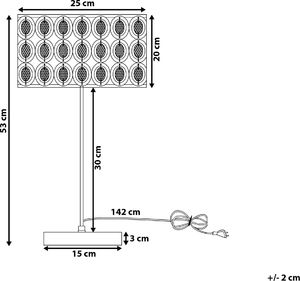 Lampa stołowa Shumee Lampa stołowa metalowa srebrna TENNA 6